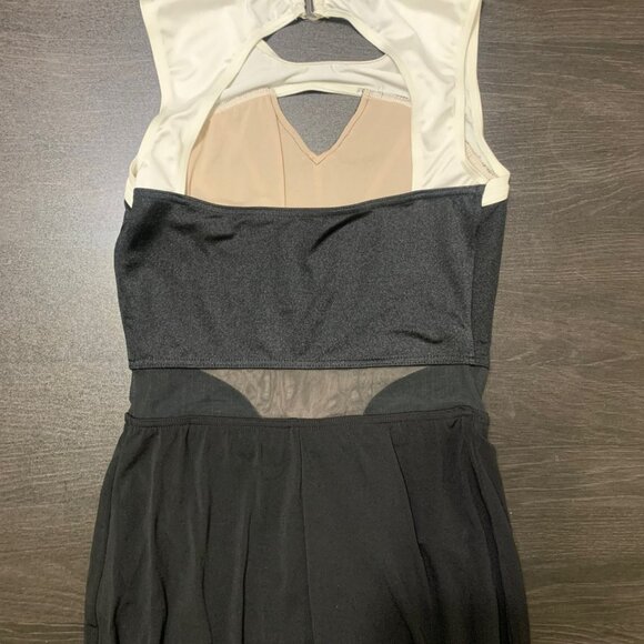 Weissman Black White Caged Strap Detail Jumpsuit Dance Costume SA (Adult Small) - Picture 2 of 4